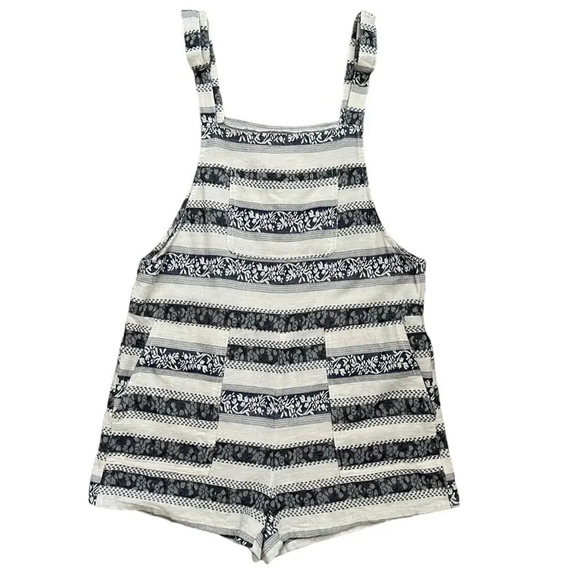 En Creme‎ Striped Floral Romper Size Small - Picture 2 of 10